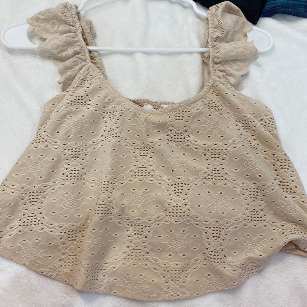 Super cute cream top :)